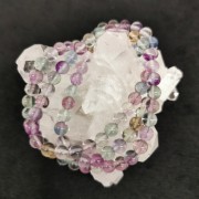 彩螢石6mm 三圈圓珠手鏈/頸鏈