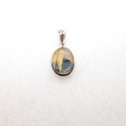 鈦金髮晶925銀鑲吊墜