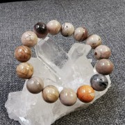 木化石14mm圓珠手串
