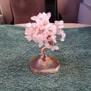粉紅晶晶樹擺件
