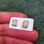 蛋白石925銀鑲耳環