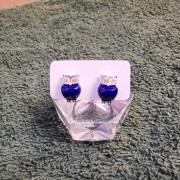 青金石貓頭鷹925耳環