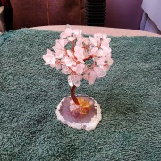 粉紅晶晶樹擺件