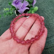 草莓水晶7.5mm圓珠手串