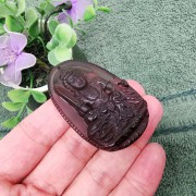 冰曜石雕刻吊墜 - 文殊菩薩