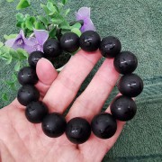 黑曜石磨砂(六字大明咒)16mm手串