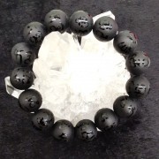 黑曜石磨砂(六字大明咒)14mm手串