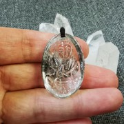 綠幽靈水晶吊墜 (觀音)