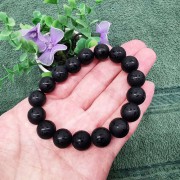 黑曜石磨砂(六字大明咒)12mm手串