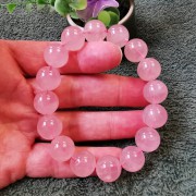 粉红晶12.5mm圆珠手串