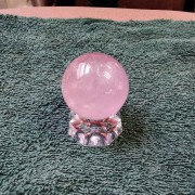 粉红晶水晶球 - 摆件