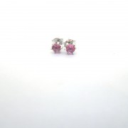 Pink Tourmaline 925 Silver Earrings-4M