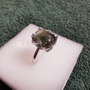 Green Rutilated Quartz 925 Silver Ring